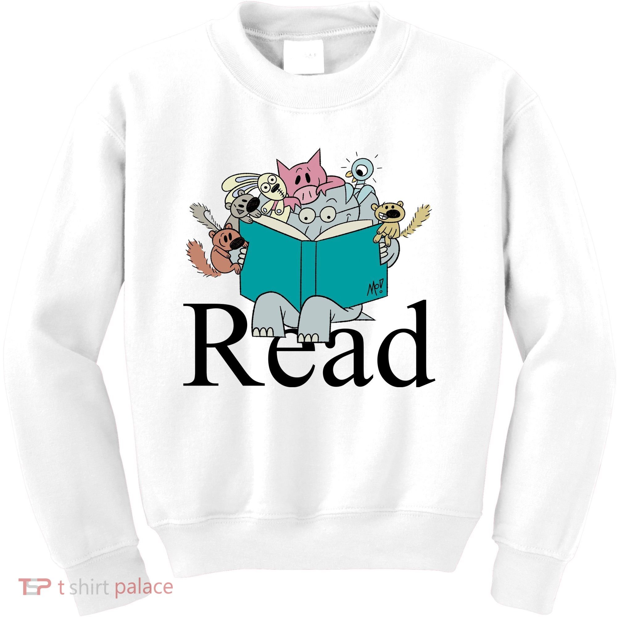 Read Cute Elephant Book Lover Gift Kids Sweatshirt