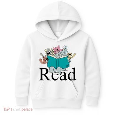 Read Cute Elephant Book Lover Gift Kids Hoodie
