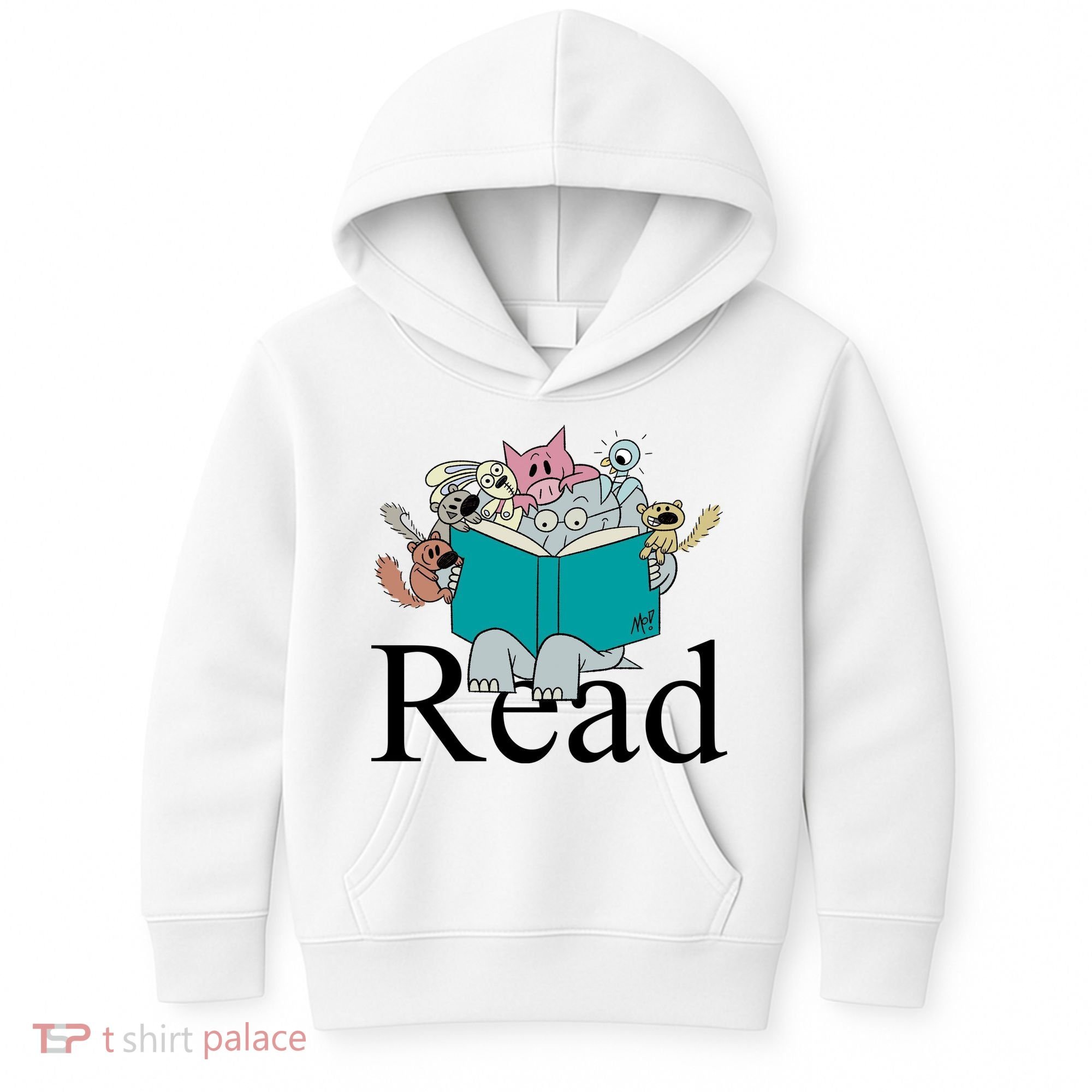Read Cute Elephant Book Lover Gift Kids Hoodie
