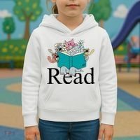 Read Cute Elephant Book Lover Gift Kids Hoodie thumb 3