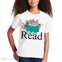 Read Cute Elephant Book Lover Gift Kids T-Shirt thumb 2