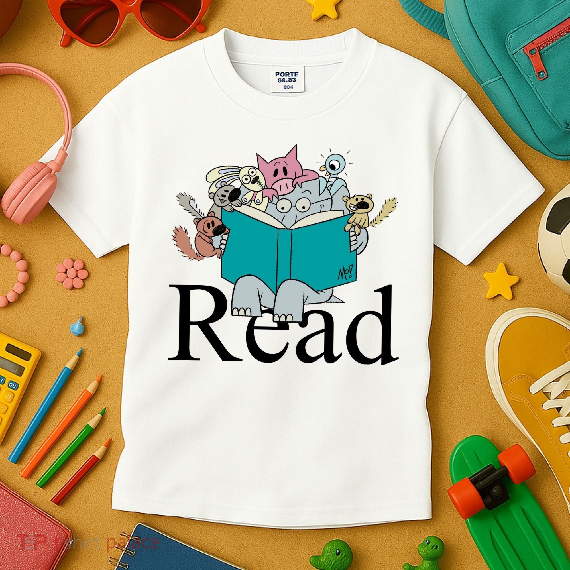Read Cute Elephant Book Lover Gift Kids T-Shirt