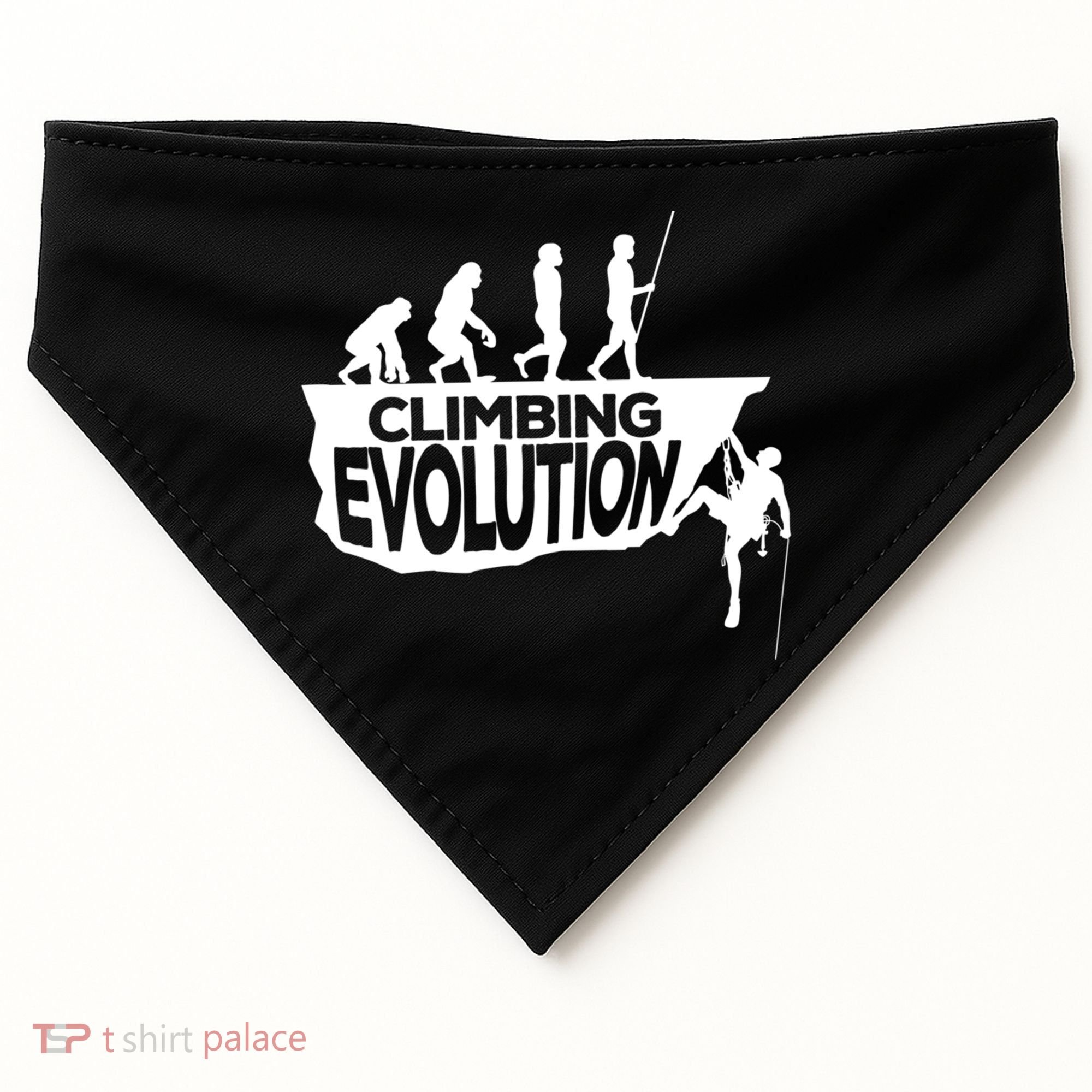 Rock Climbing Evolution Funny Climber Hiker Boulderer Cute Gift USA-Made Doggie Bandana