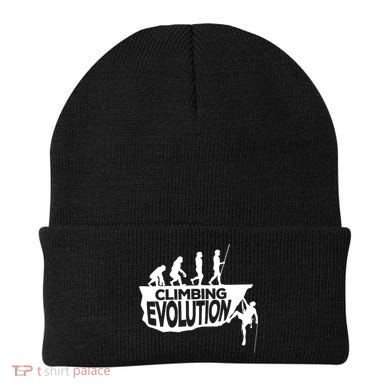 Rock Climbing Evolution Funny Climber Hiker Boulderer Cute Gift Beanie
