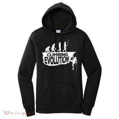 Rock Climbing Evolution Funny Climber Hiker Boulderer Cute Gift Women's Hoodie