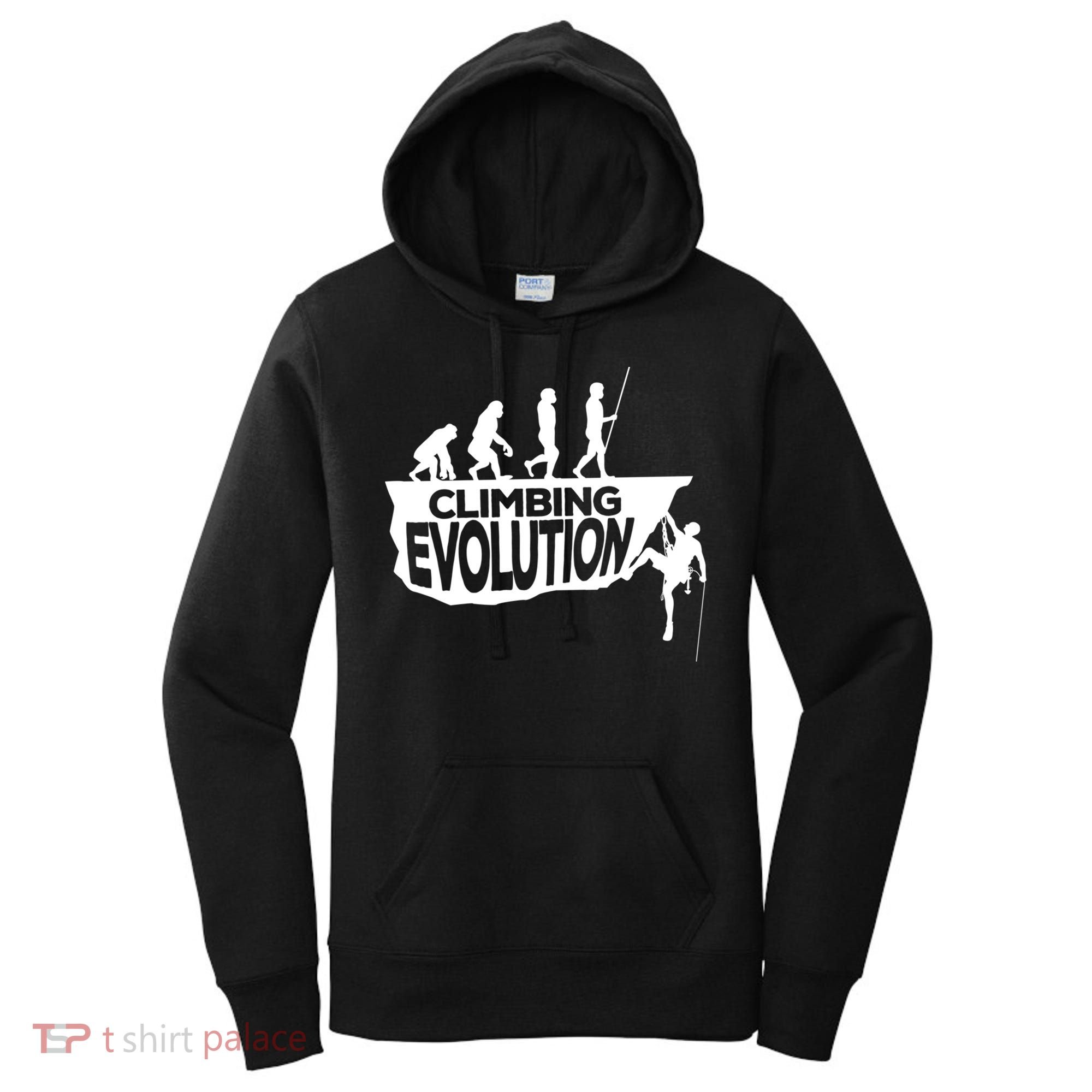 Rock Climbing Evolution Funny Climber Hiker Boulderer Cute Gift Women's Hoodie