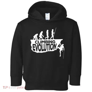 Rock Climbing Evolution Funny Climber Hiker Boulderer Cute Gift Toddler Hoodie