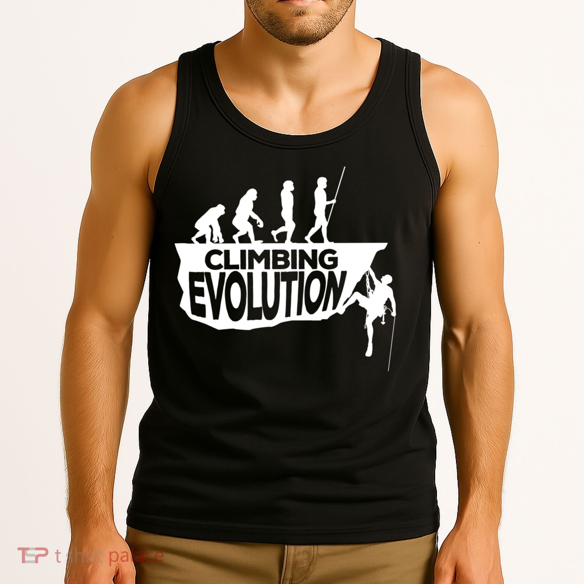Rock Climbing Evolution Funny Climber Hiker Boulderer Cute Gift Tank Top