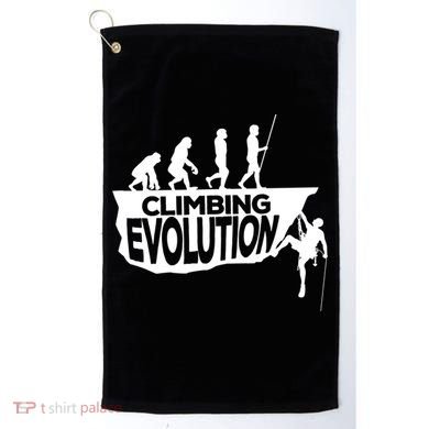 Rock Climbing Evolution Funny Climber Hiker Boulderer Cute Gift Golf Towel