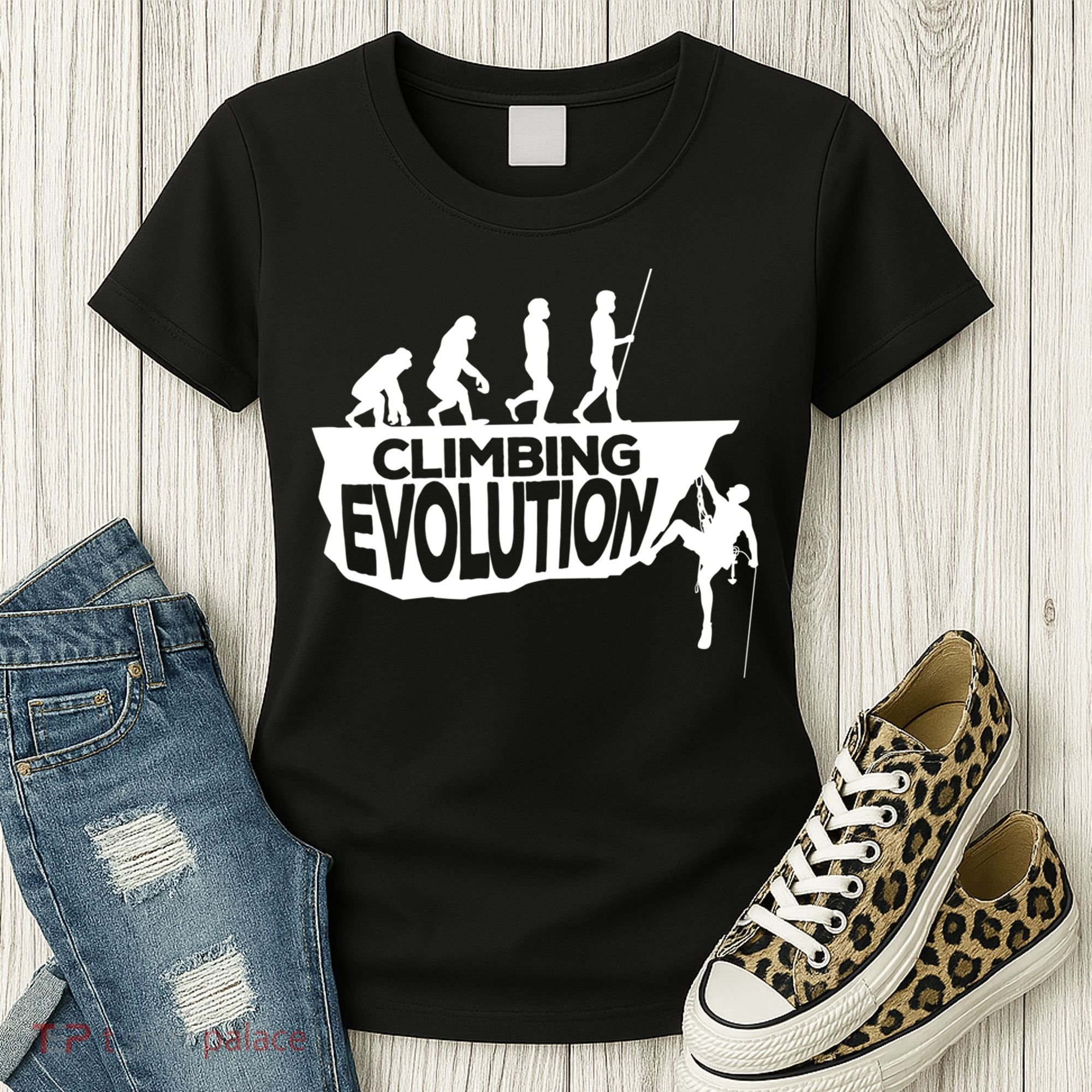 Rock Climbing Evolution Funny Climber Hiker Boulderer Cute Gift Women's T-Shirt