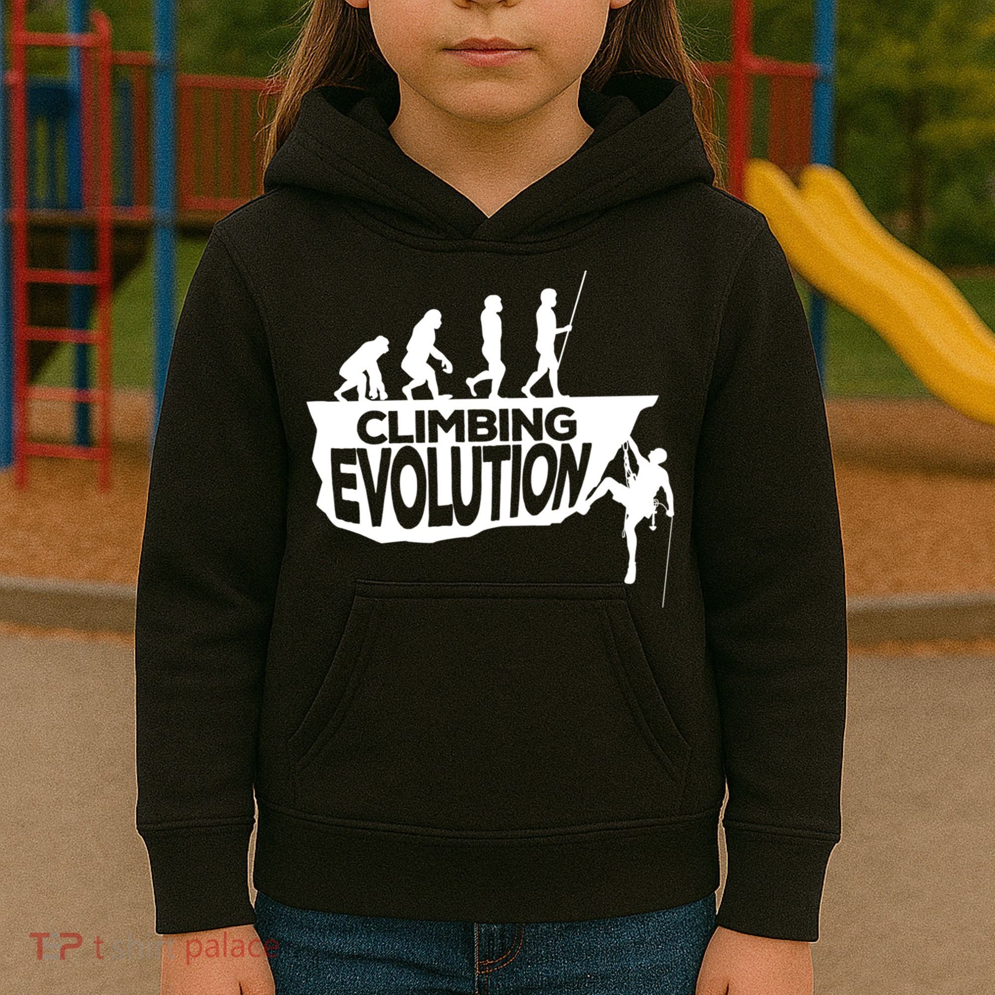 Rock Climbing Evolution Funny Climber Hiker Boulderer Cute Gift Kids Hoodie