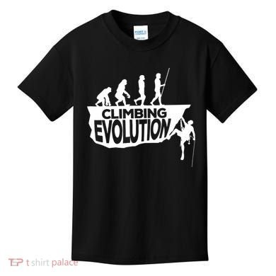 Rock Climbing Evolution Funny Climber Hiker Boulderer Cute Gift Kids T-Shirt
