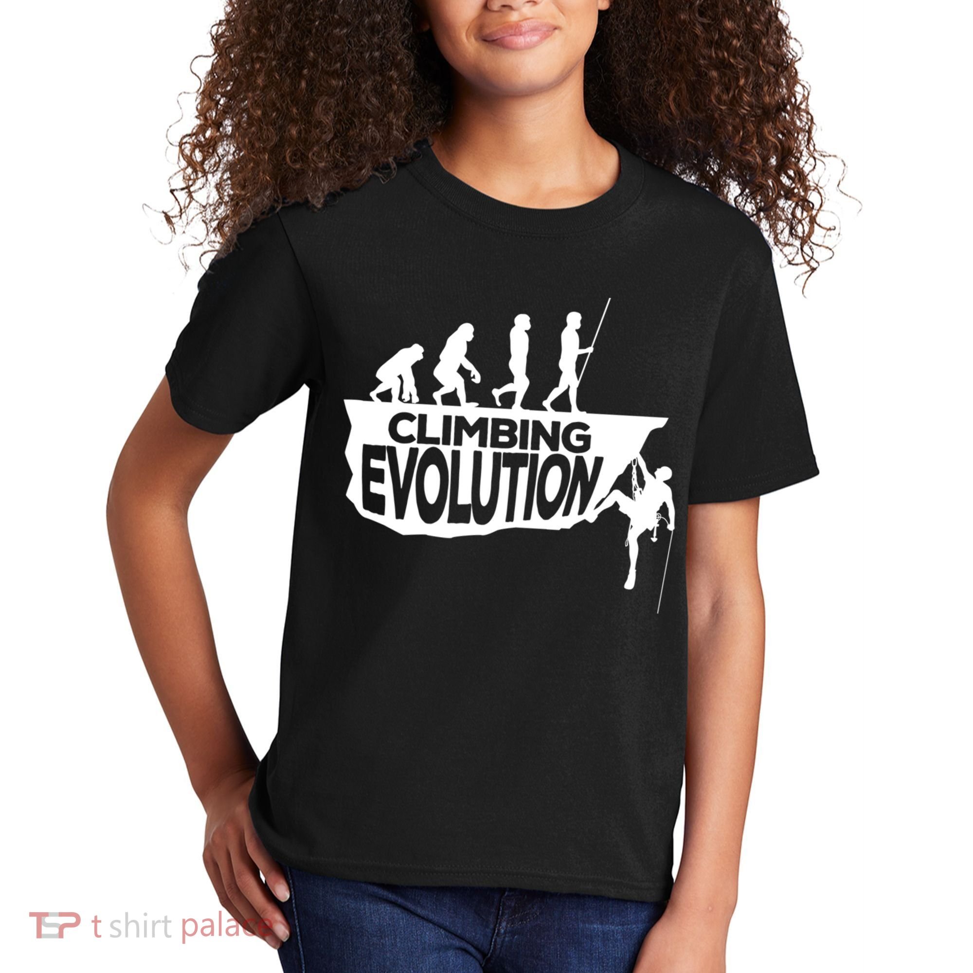 Rock Climbing Evolution Funny Climber Hiker Boulderer Cute Gift Kids T-Shirt