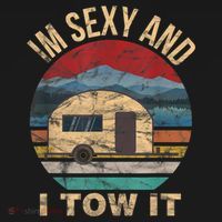 Rv Camper Funny Gift Im Sexy And I Tow It Funny Camper Gift USA-Made Doggie Bandana thumb 2