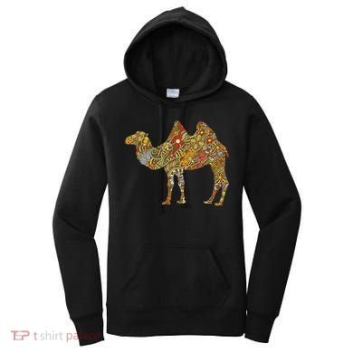Retro Colorful Flowered Camel Animal Birthday Gift Women's Hoodie