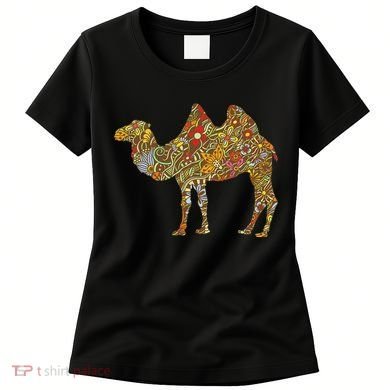 Retro Colorful Flowered Camel Animal Birthday Gift Women's T-Shirt
