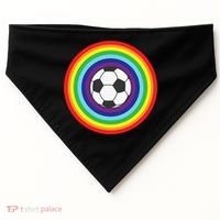 Rainbow Circle Football For Soccer Lover Best Sports Pride USA-Made Doggie Bandana thumb 0