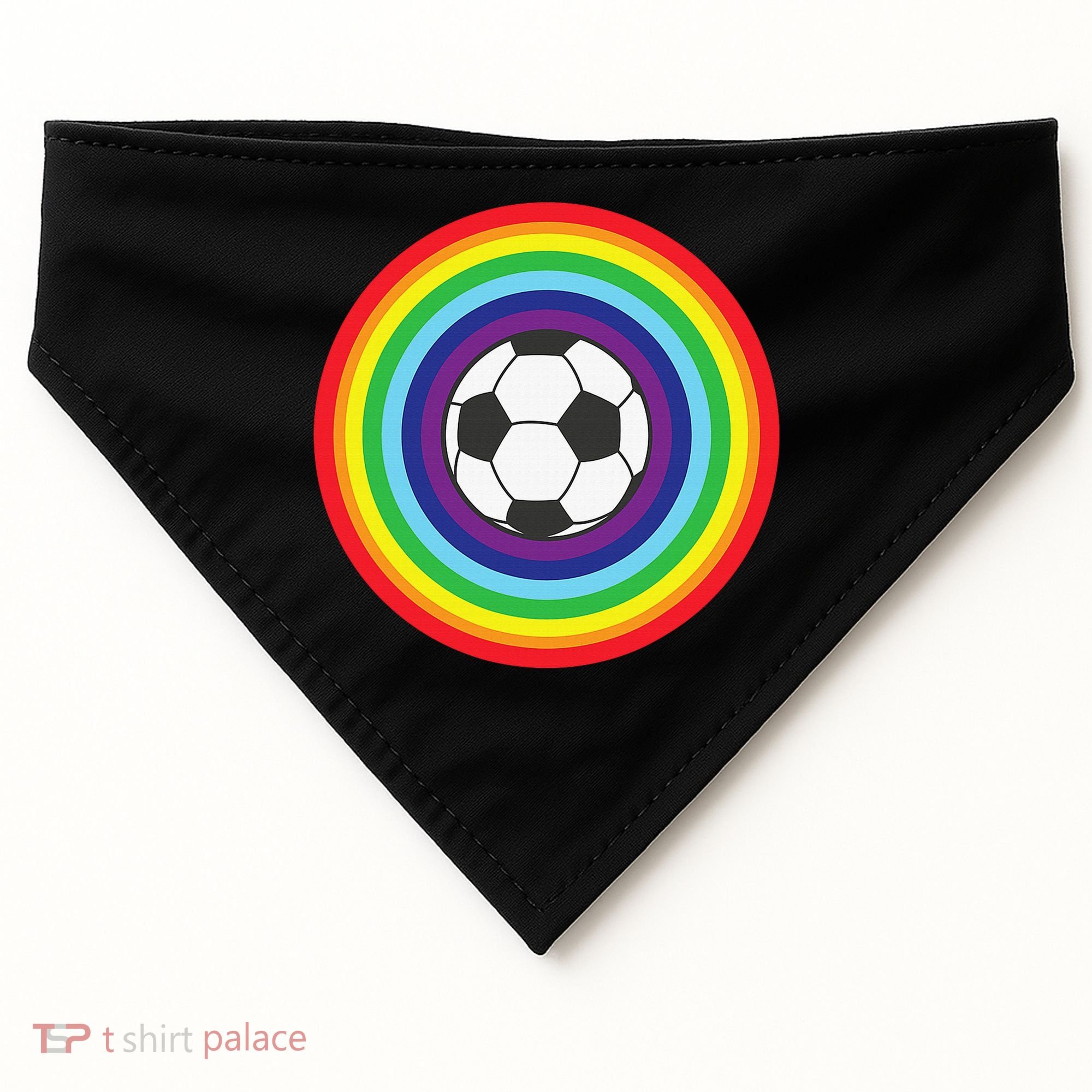 Rainbow Circle Football For Soccer Lover Best Sports Pride USA-Made Doggie Bandana