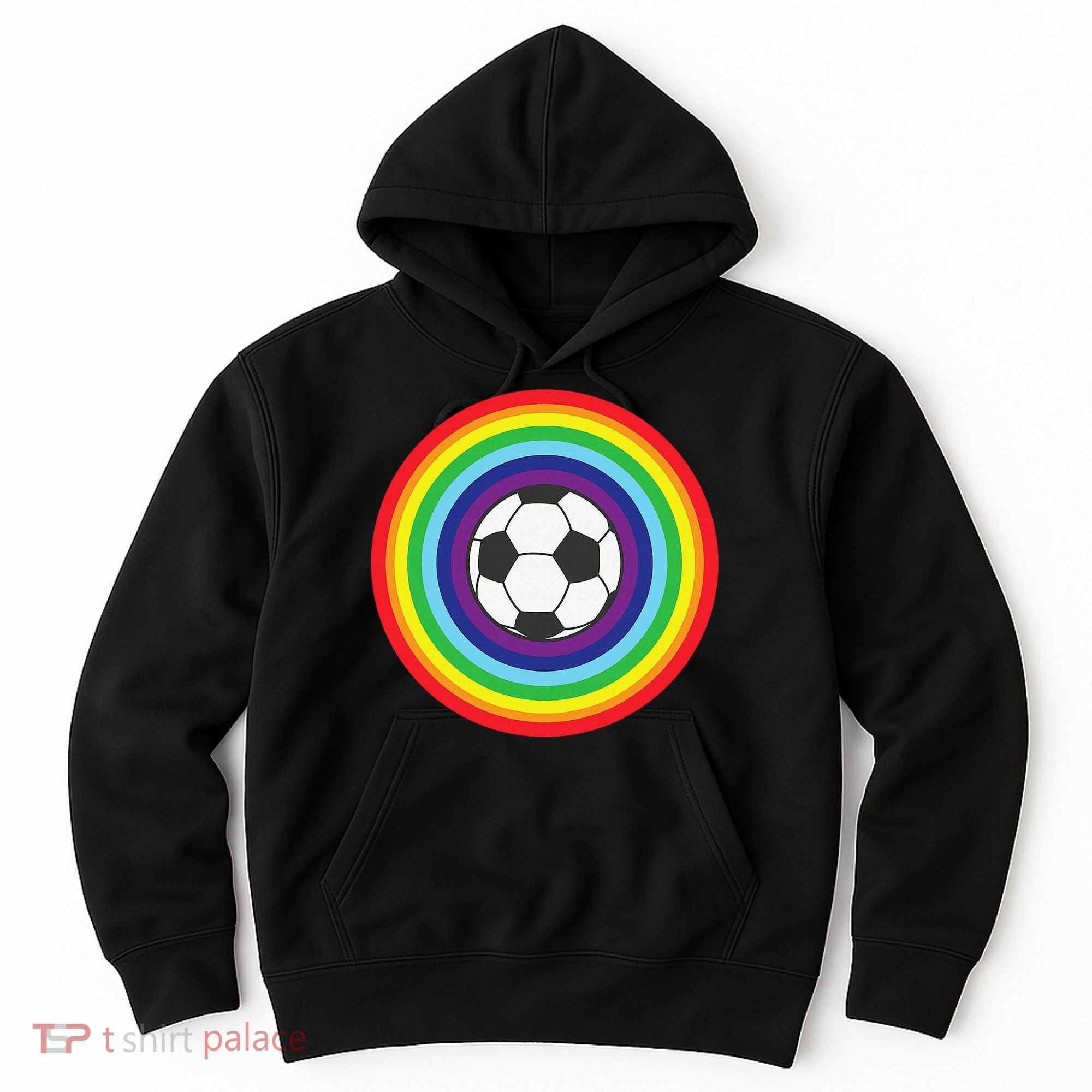 Rainbow Circle Football For Soccer Lover Best Sports Pride Hoodie