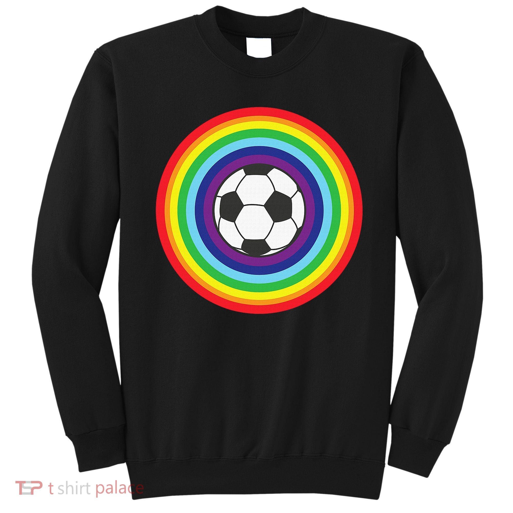 Rainbow Circle Football For Soccer Lover Best Sports Pride Sweatshirt