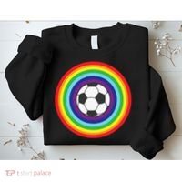 Rainbow Circle Football For Soccer Lover Best Sports Pride Sweatshirt thumb 2