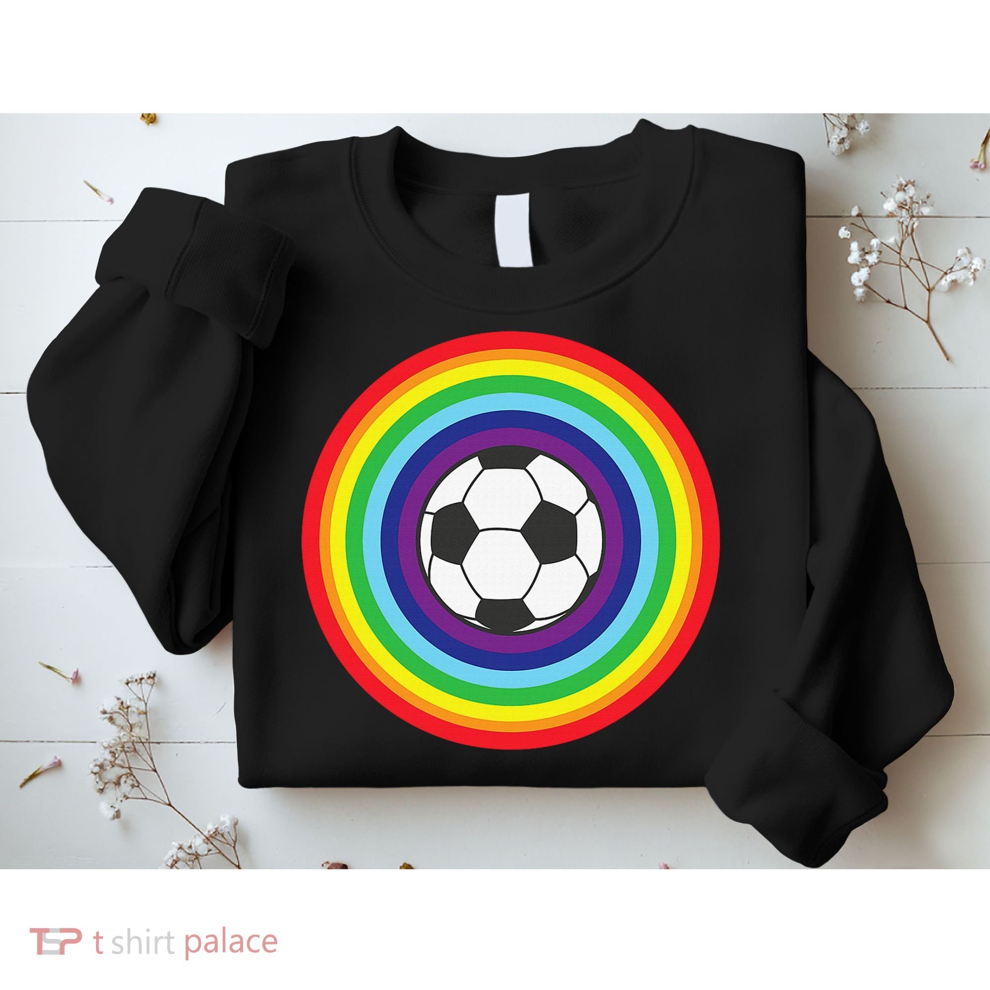 Rainbow Circle Football For Soccer Lover Best Sports Pride Sweatshirt