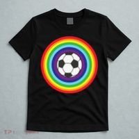 Rainbow Circle Football For Soccer Lover Best Sports Pride T-Shirt thumb 5
