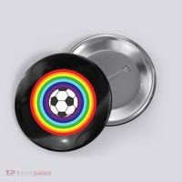Rainbow Circle Football For Soccer Lover Best Sports Pride Button thumb 0