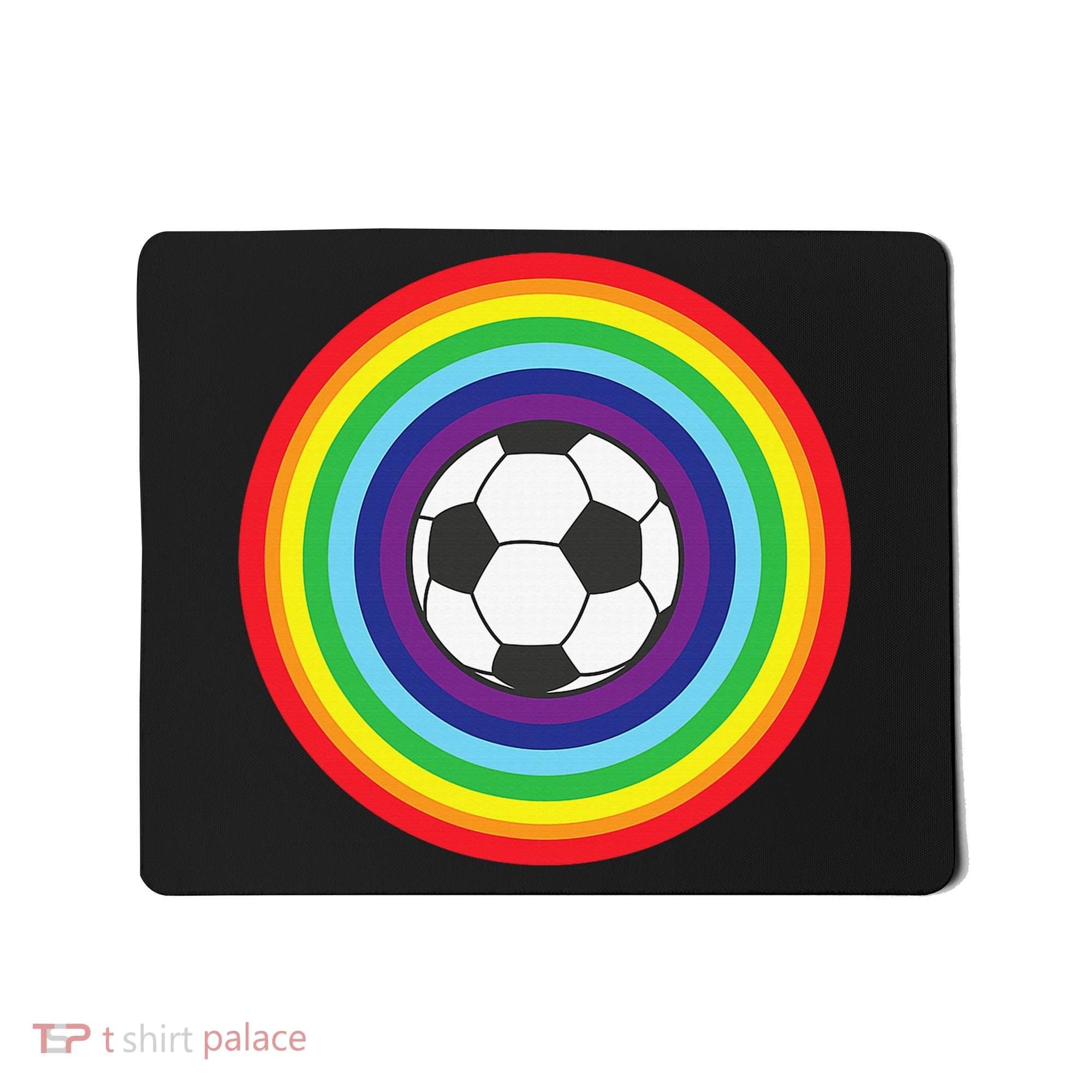 Rainbow Circle Football For Soccer Lover Best Sports Pride Mousepad