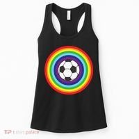 Rainbow Circle Football For Soccer Lover Best Sports Pride Women's Tank Top thumb 0