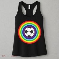 Rainbow Circle Football For Soccer Lover Best Sports Pride Women's Tank Top thumb 3