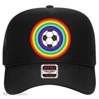 Rainbow Circle Football For Soccer Lover Best Sports Pride Hat thumb 0