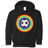Rainbow Circle Football For Soccer Lover Best Sports Pride Toddler Hoodie thumb 0