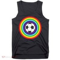 Rainbow Circle Football For Soccer Lover Best Sports Pride Tank Top thumb 0