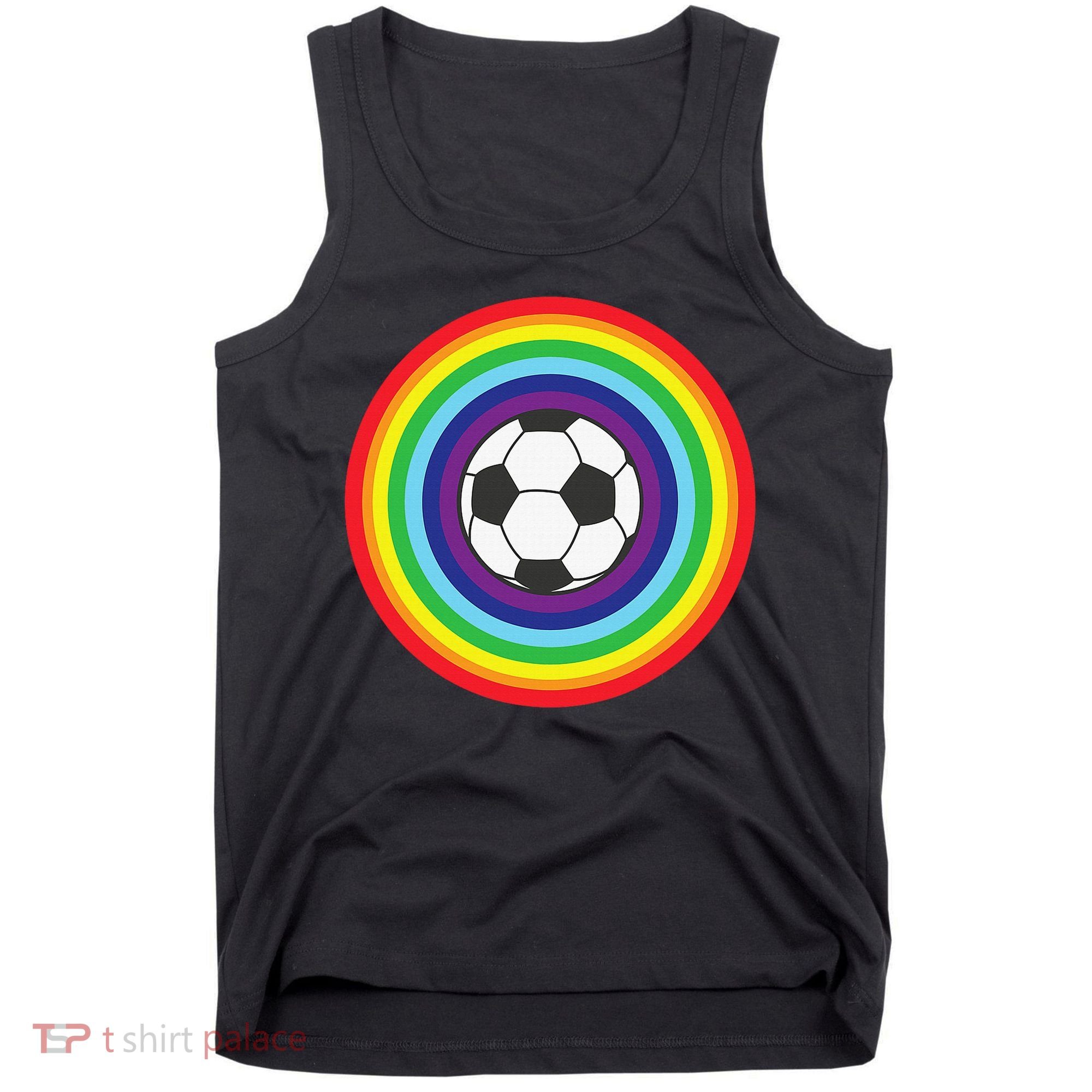 Rainbow Circle Football For Soccer Lover Best Sports Pride Tank Top