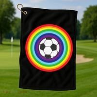 Rainbow Circle Football For Soccer Lover Best Sports Pride Golf Towel thumb 1