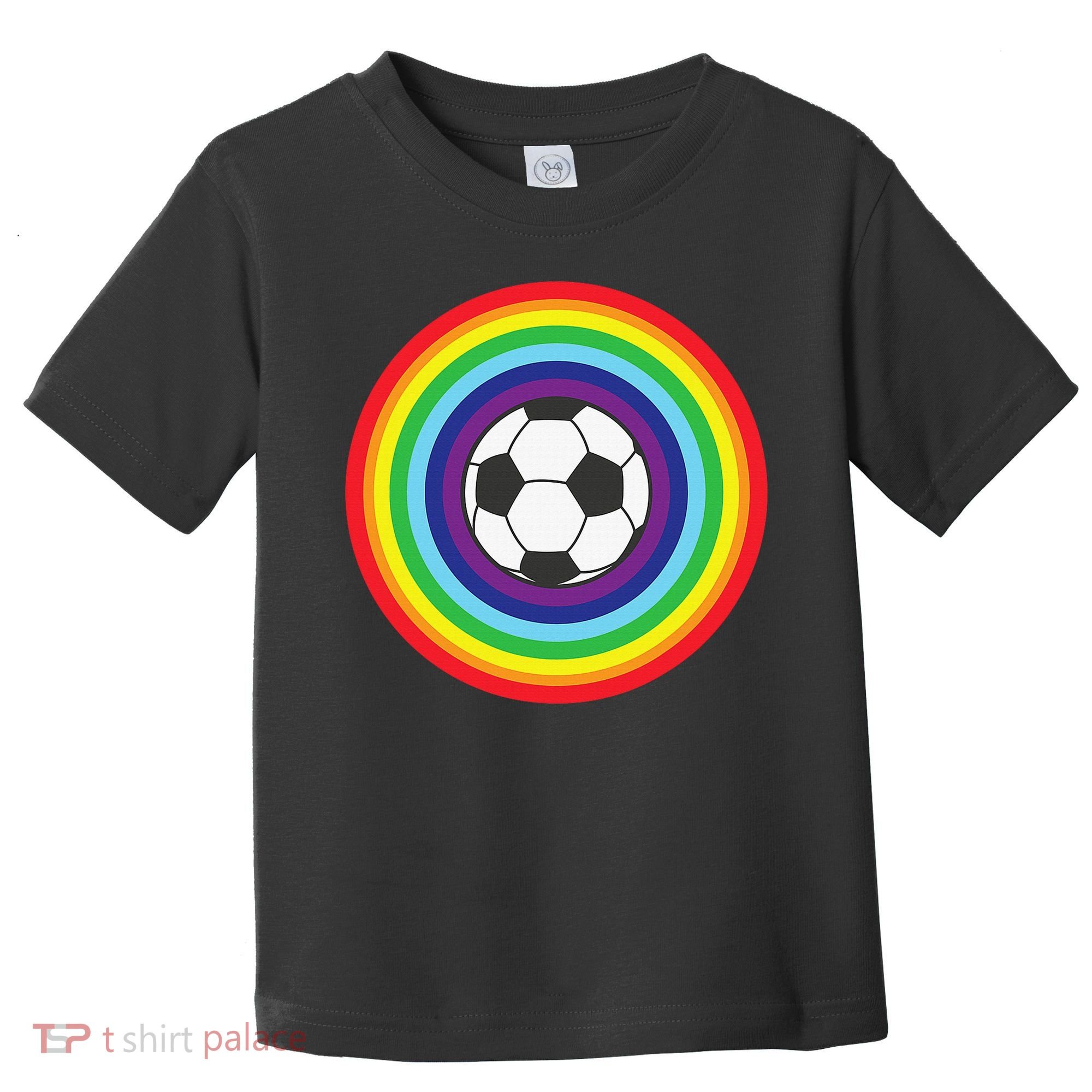 Rainbow Circle Football For Soccer Lover Best Sports Pride Toddler T-Shirt