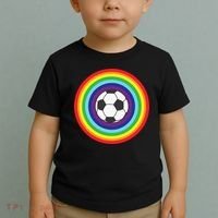 Rainbow Circle Football For Soccer Lover Best Sports Pride Toddler T-Shirt thumb 2