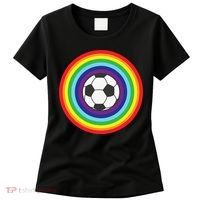 Rainbow Circle Football For Soccer Lover Best Sports Pride Women's T-Shirt thumb 0