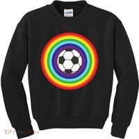 Rainbow Circle Football For Soccer Lover Best Sports Pride Kids Sweatshirt thumb 0