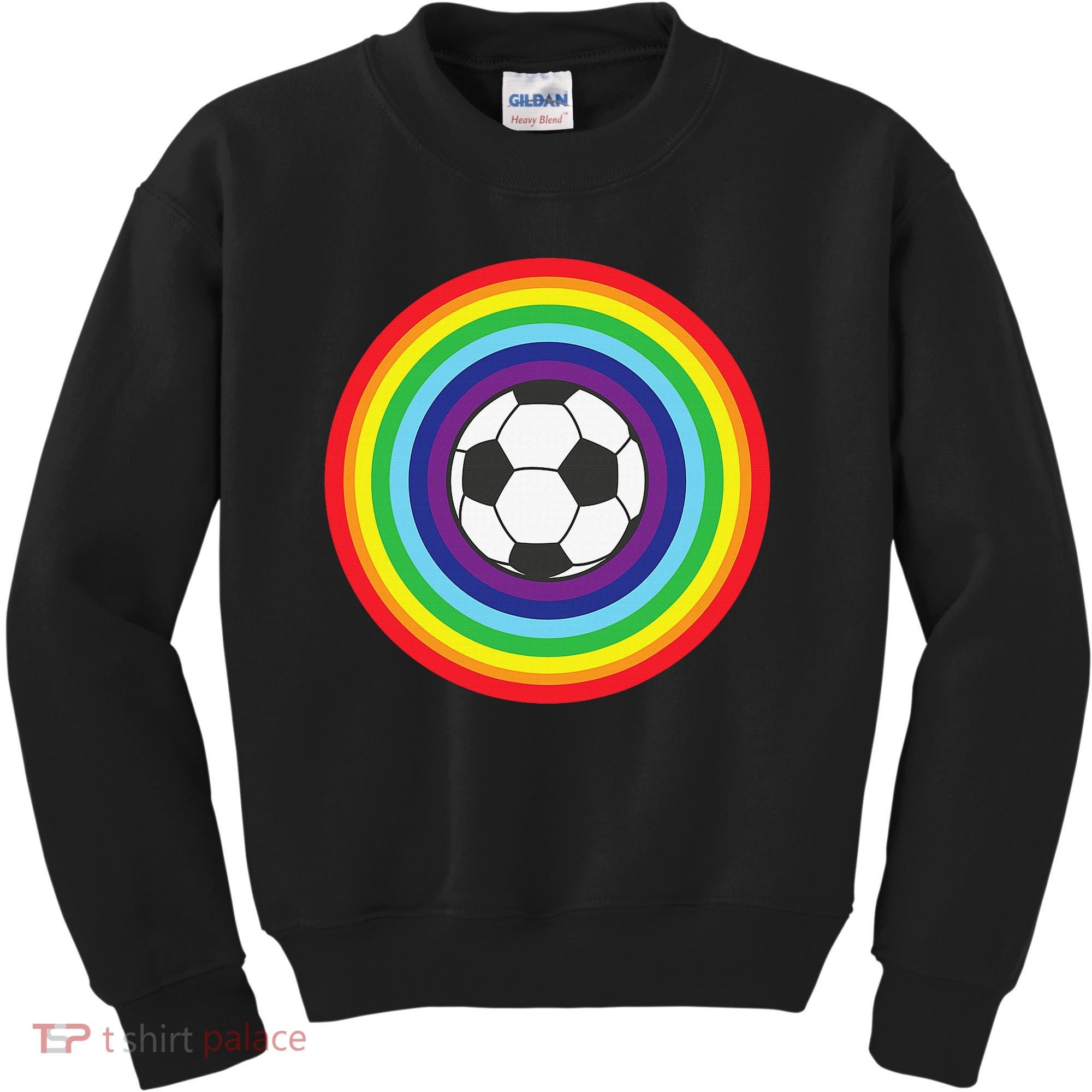 Rainbow Circle Football For Soccer Lover Best Sports Pride Kids Sweatshirt