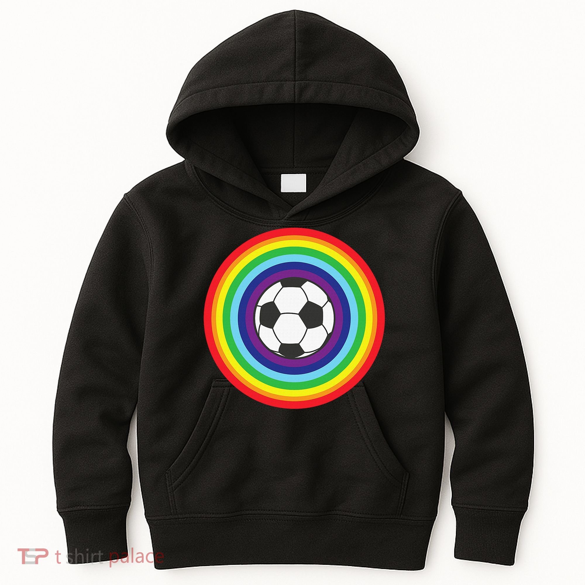 Rainbow Circle Football For Soccer Lover Best Sports Pride Kids Hoodie