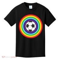 Rainbow Circle Football For Soccer Lover Best Sports Pride Kids T-Shirt thumb 0