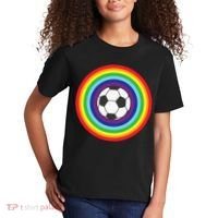 Rainbow Circle Football For Soccer Lover Best Sports Pride Kids T-Shirt thumb 2