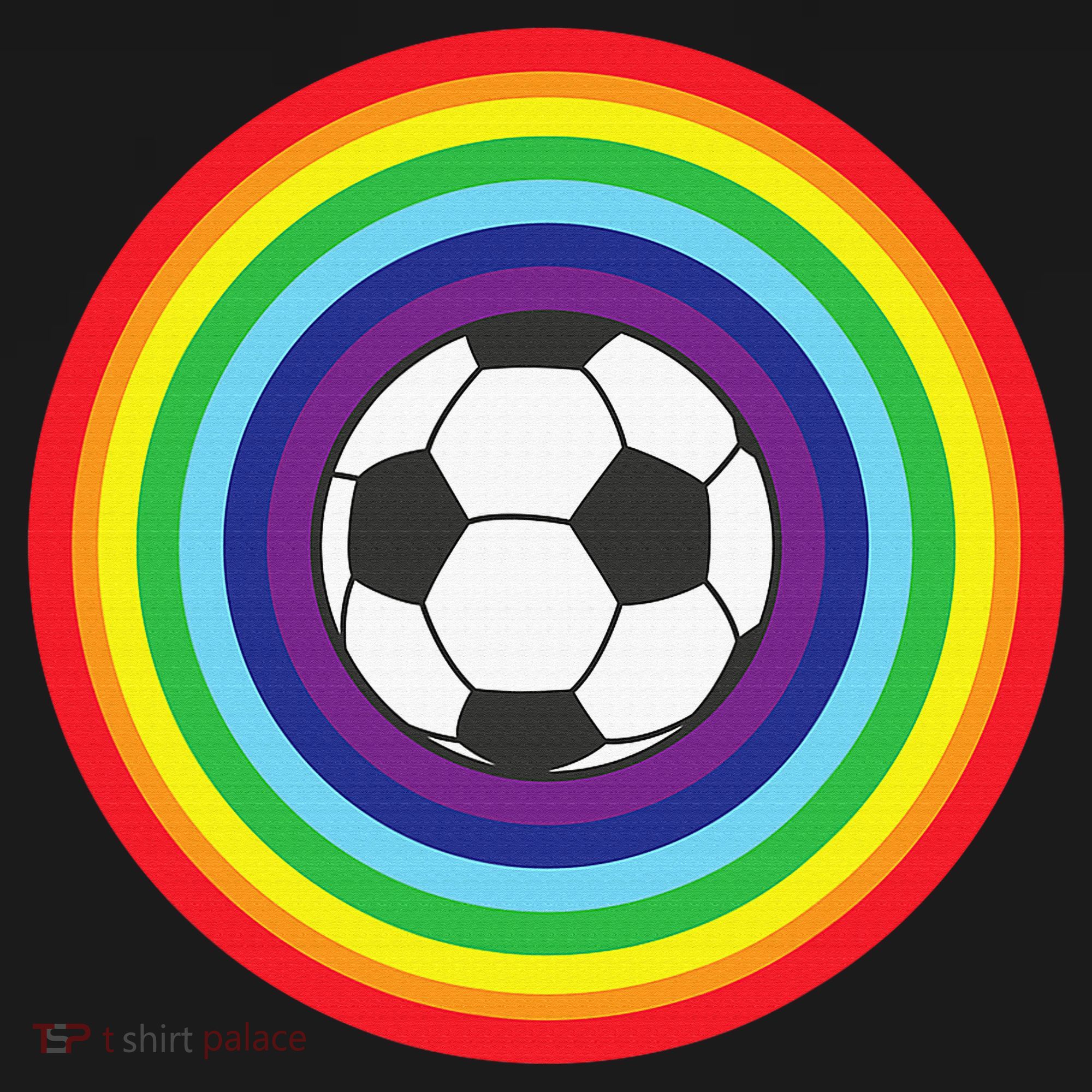 Rainbow Circle Football For Soccer Lover Best Sports Pride Tote Bag