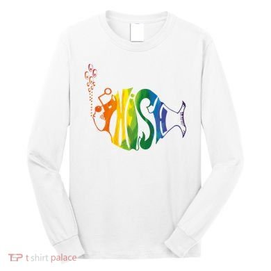 Rainbow Color Fish Cool Long Sleeve Shirt