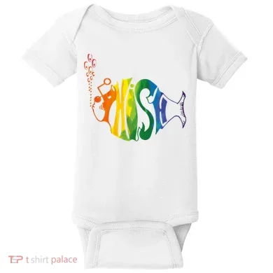 Rainbow Color Fish Cool Baby Bodysuit