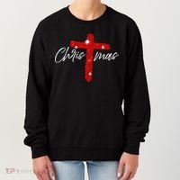 Retro Christmas Faith Cross Xmas Jesus Christmas Women's Sweatshirt thumb 0