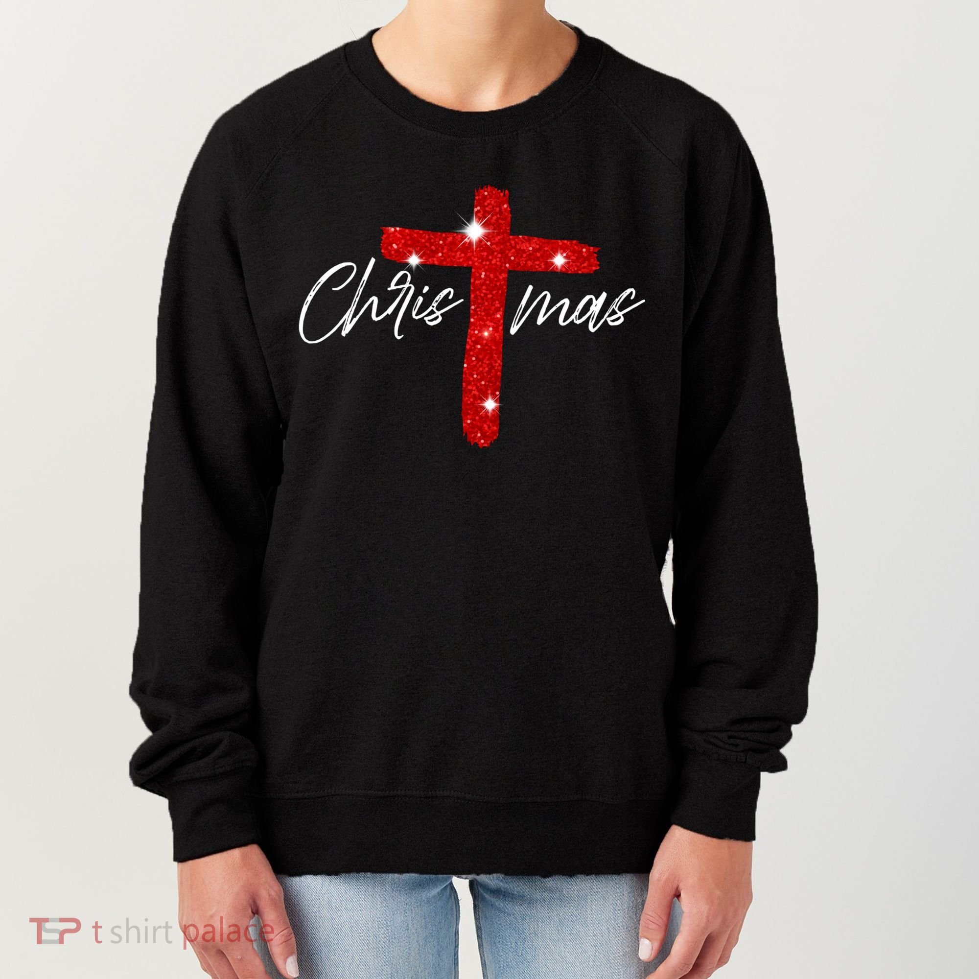 Retro Christmas Faith Cross Xmas Jesus Christmas Women's Sweatshirt
