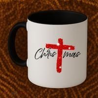 Retro Christmas Faith Cross Xmas Jesus Christmas Coffee Mug thumb 2